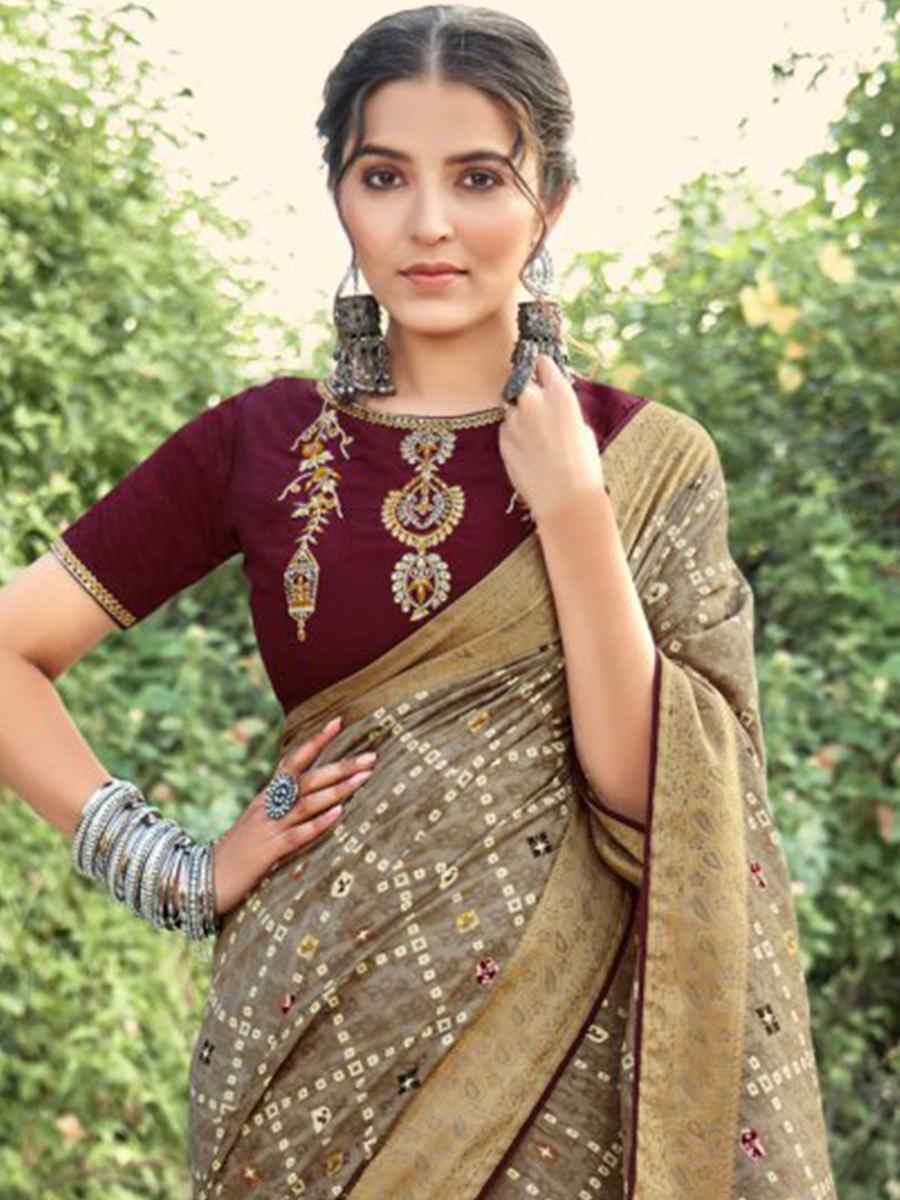 Grey Soft Silk Jacquard Handwoven Casual Festival Classic Style Saree