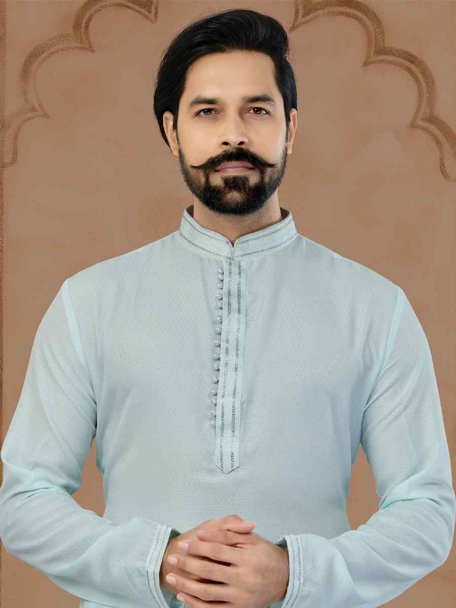 Grey Star Silk Printed Festival Kurta