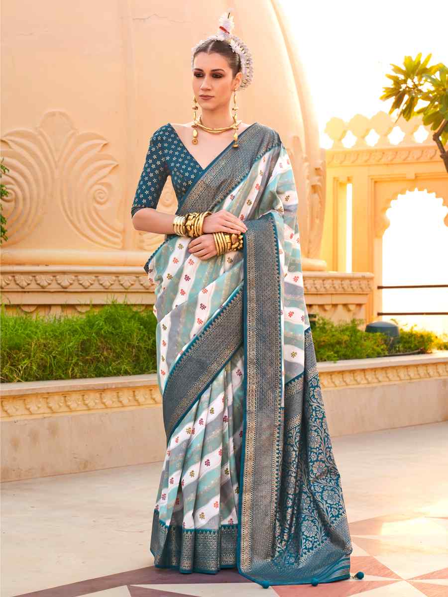 Grey Super Silk Handwoven Festival Casual Heavy Border Saree