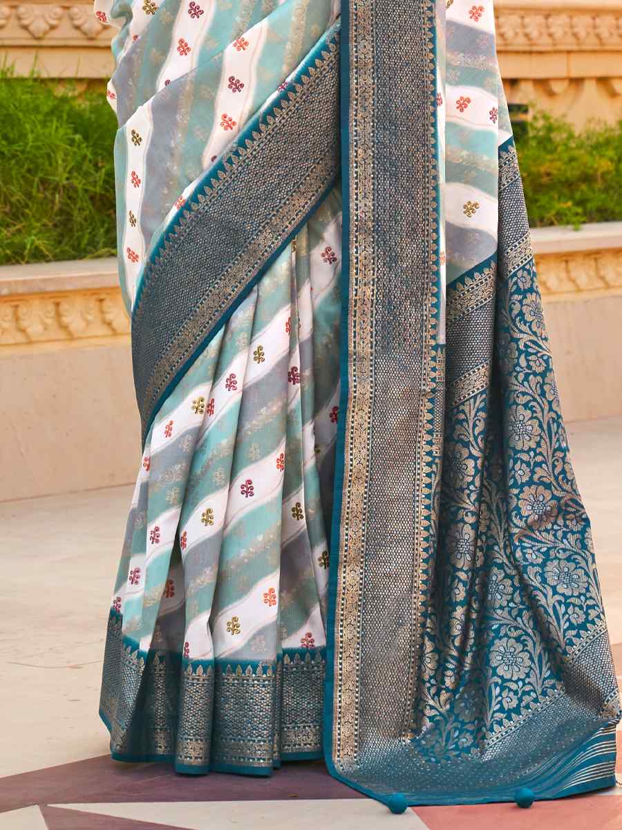 Grey Super Silk Handwoven Festival Casual Heavy Border Saree