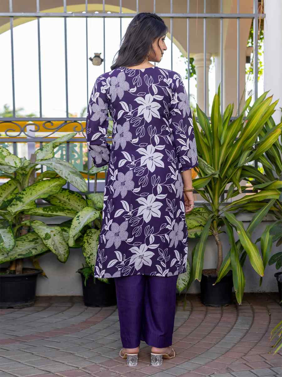 Jamun Cotton Blend Printed Festival Casual Kurti