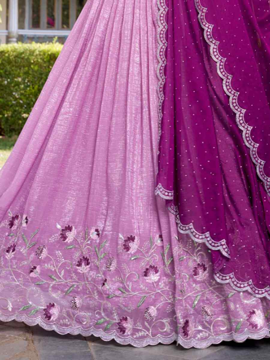 Lavender  Silk Embroidered Party Reception Wedding Lehenga Choli