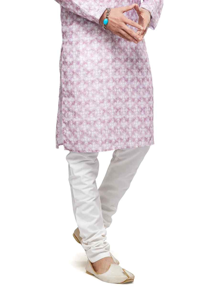 Lavender Cotton Woven Festival Party Kurta