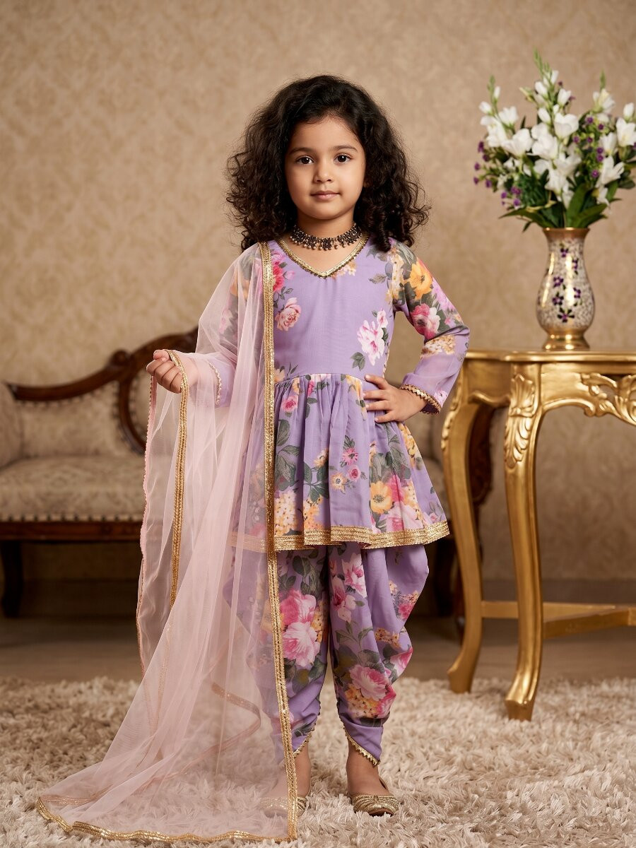 Lavender Heavy Fox Georgette Digital Print With Less Traditional Ethnic Casual Festival Party Wedding Salwars Girls Wear