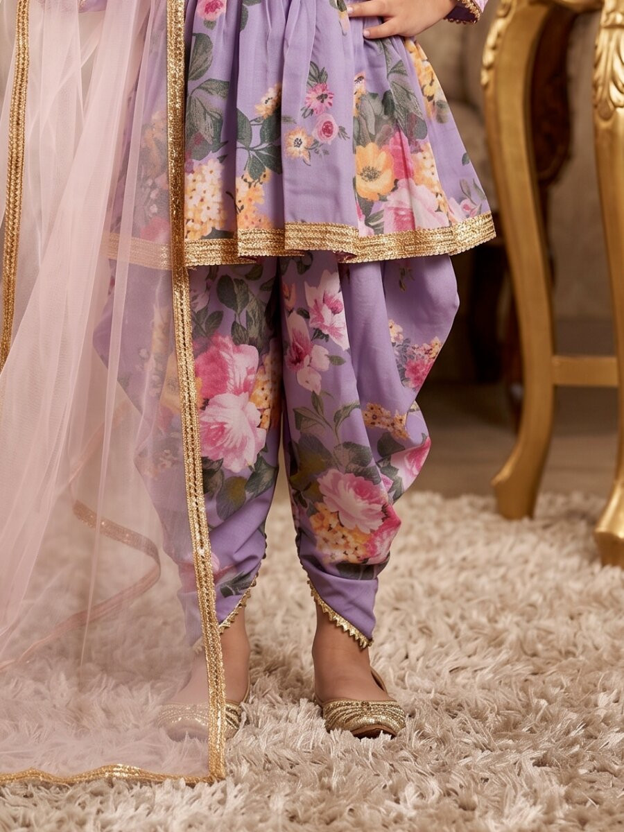 Lavender Heavy Fox Georgette Digital Print With Less Traditional Ethnic Casual Festival Party Wedding Salwars Girls Wear