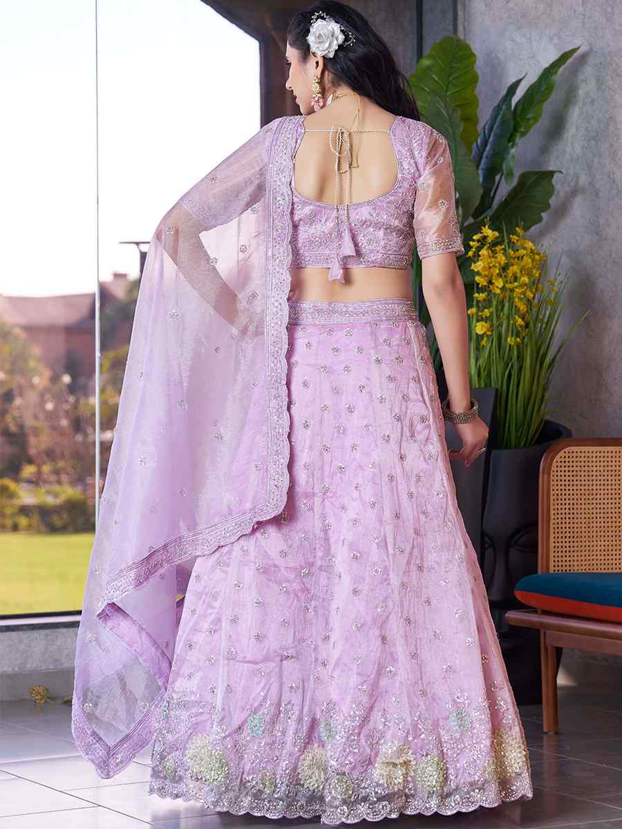 Lavender Mausam Embroidered Reception Wedding Lehenga Choli