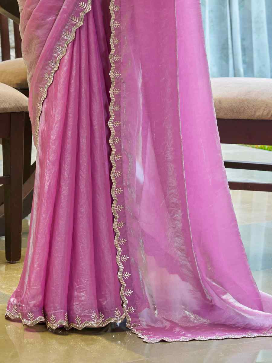 Lavender Silk Handwoven Festival Wedding Heavy Border Saree
