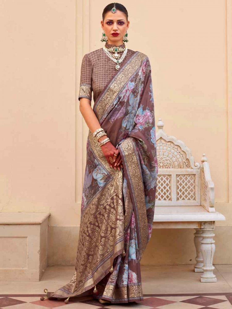 Lavender Super Silk  Handwoven Festival Casual Heavy Border Saree