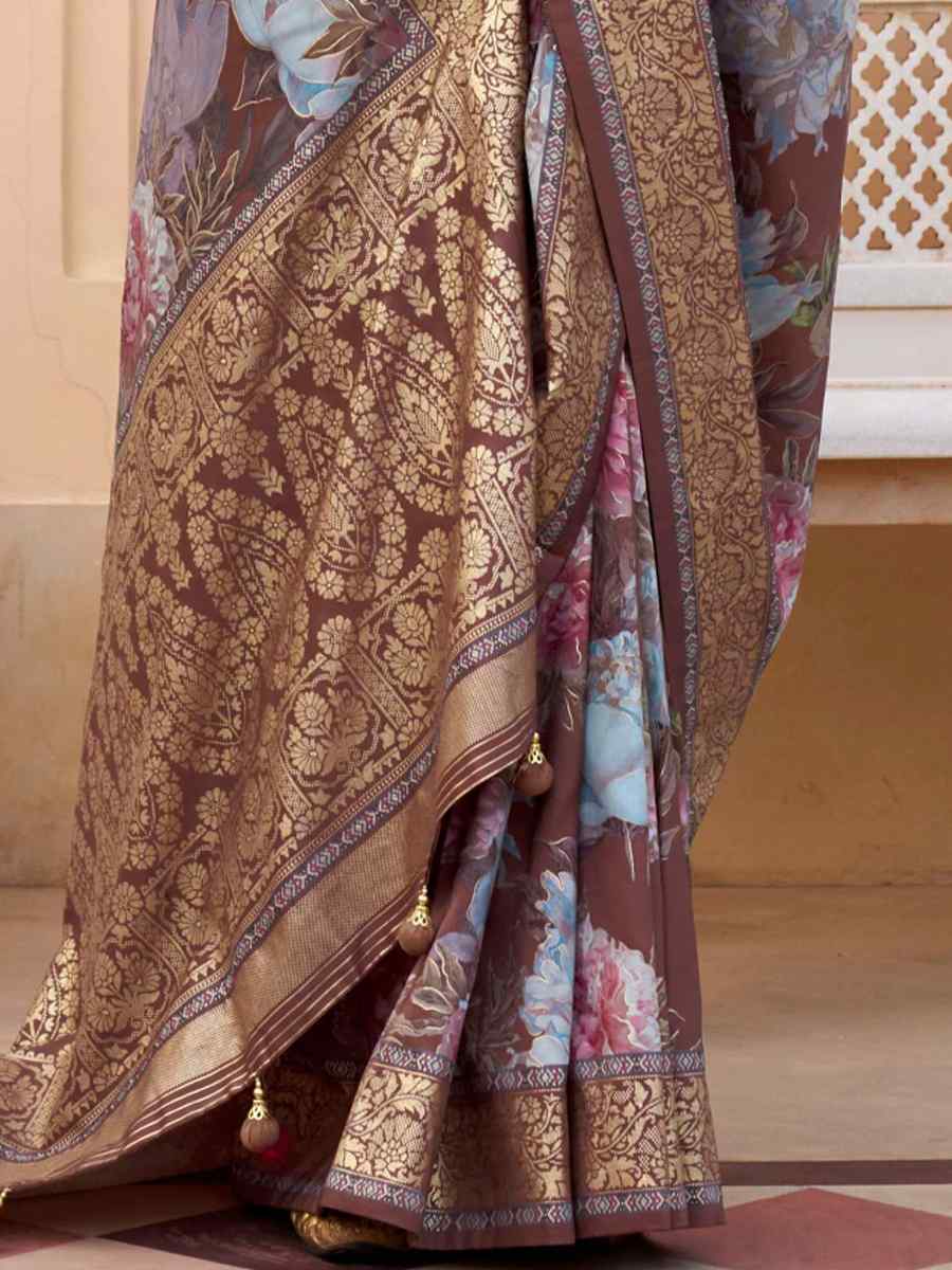 Lavender Super Silk Handwoven Festival Casual Heavy Border Saree