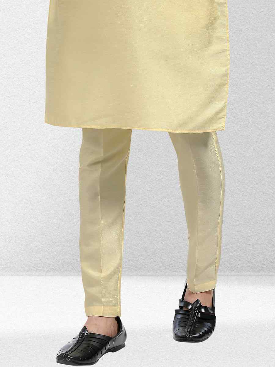 Lemon Art Banarasi Silk Woven Festival Wedding Kurta