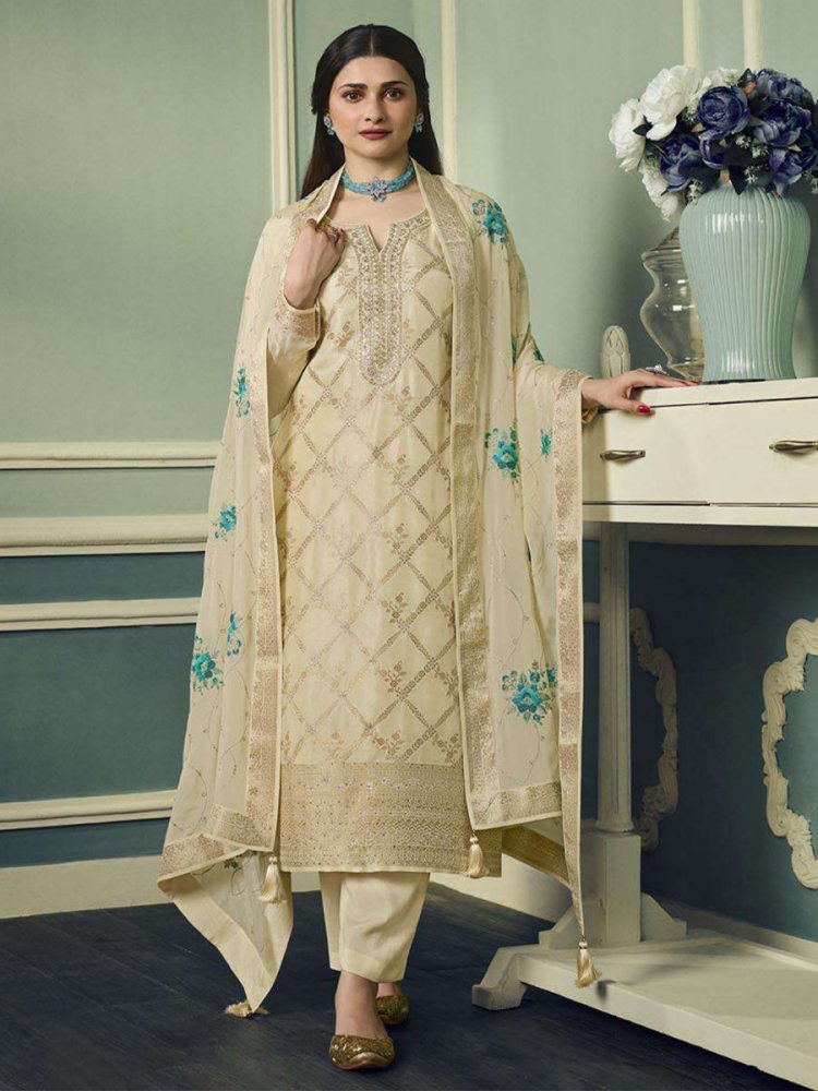 Party Wear Pink and Majenta color Banarasi Silk fabric Salwar Kameez :  1869090