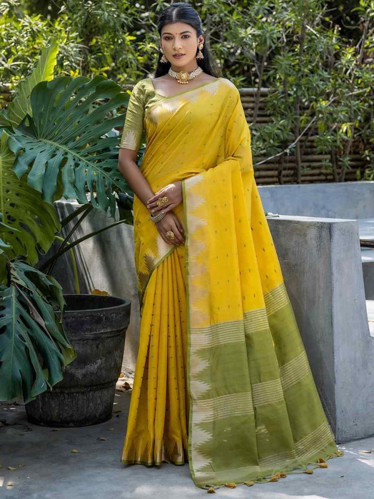 Levender Raw Silk Handwoven Casual Festival Classic Style Saree
