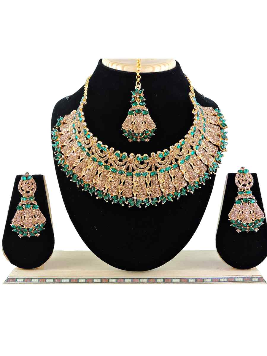 Light Blue Alloy Festival Wear Kundan Necklace