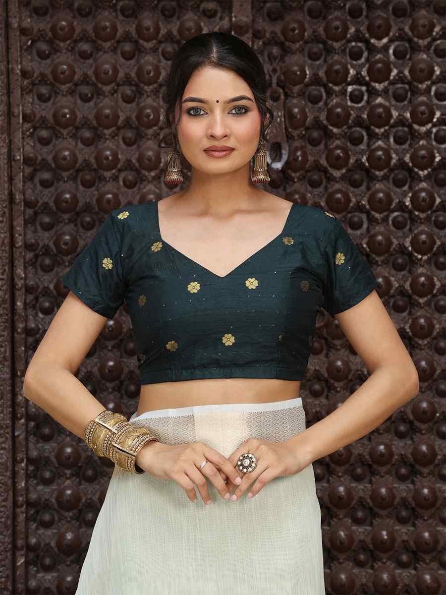 Light Green Cotton Plain Zari Work Casual Reception Festival Wedding Fancy Classic Style Sarees