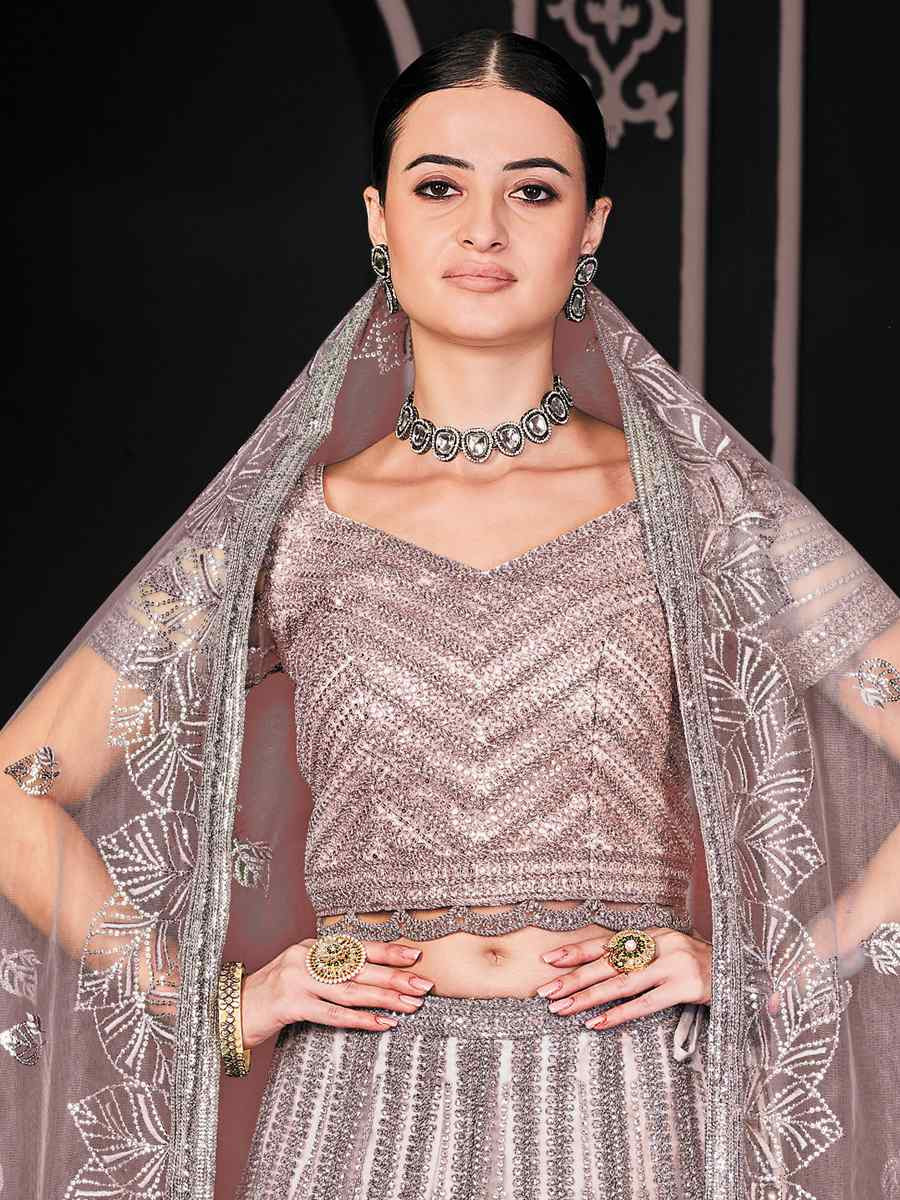 Light Net Embroidered Festival Wedding Ceremony Circular Lehenga Choli