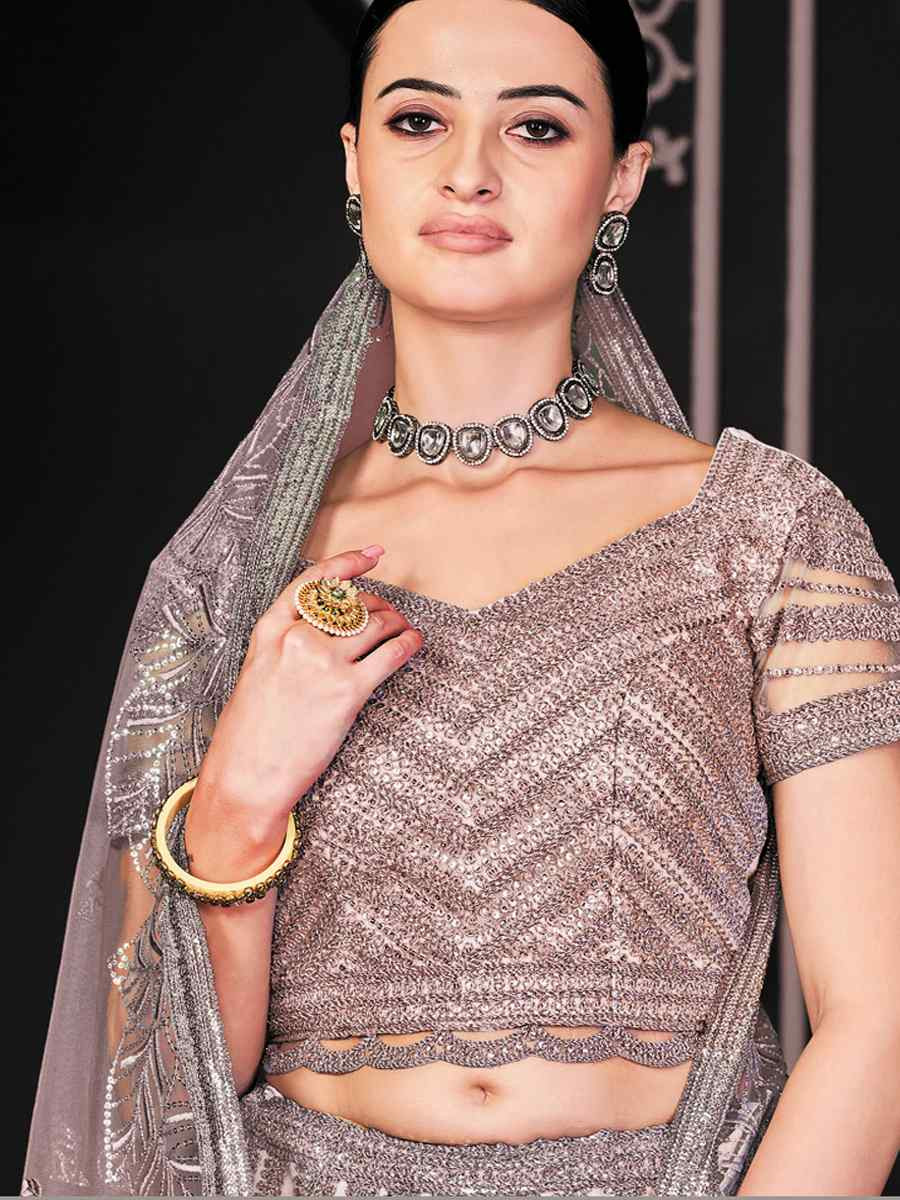 Light Net Embroidered Festival Wedding Ceremony Circular Lehenga Choli