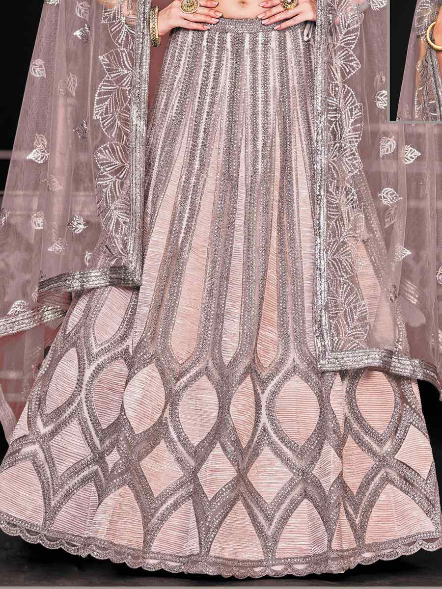 Light Net Embroidered Festival Wedding Ceremony Circular Lehenga Choli