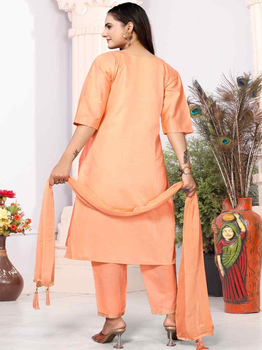 Buy Orange Embroidered Kurta In Round Neck Online - W for Woman