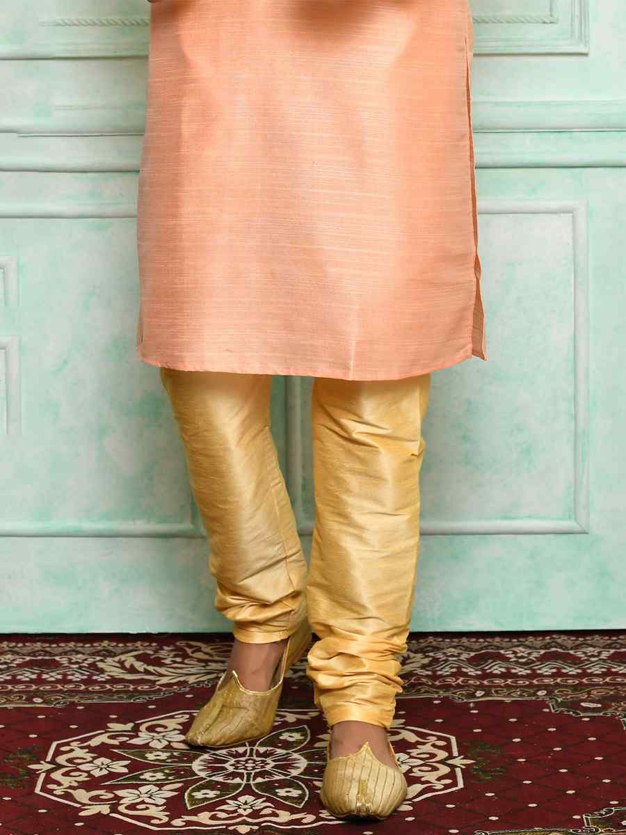 Light Pink Art Silk Woven Festival Kurta