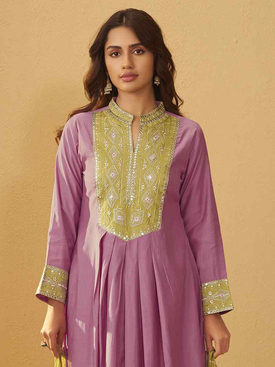 Light Pink Roman Silk Embroidery Party Festival Casual Ready Pant Salwar Kameez