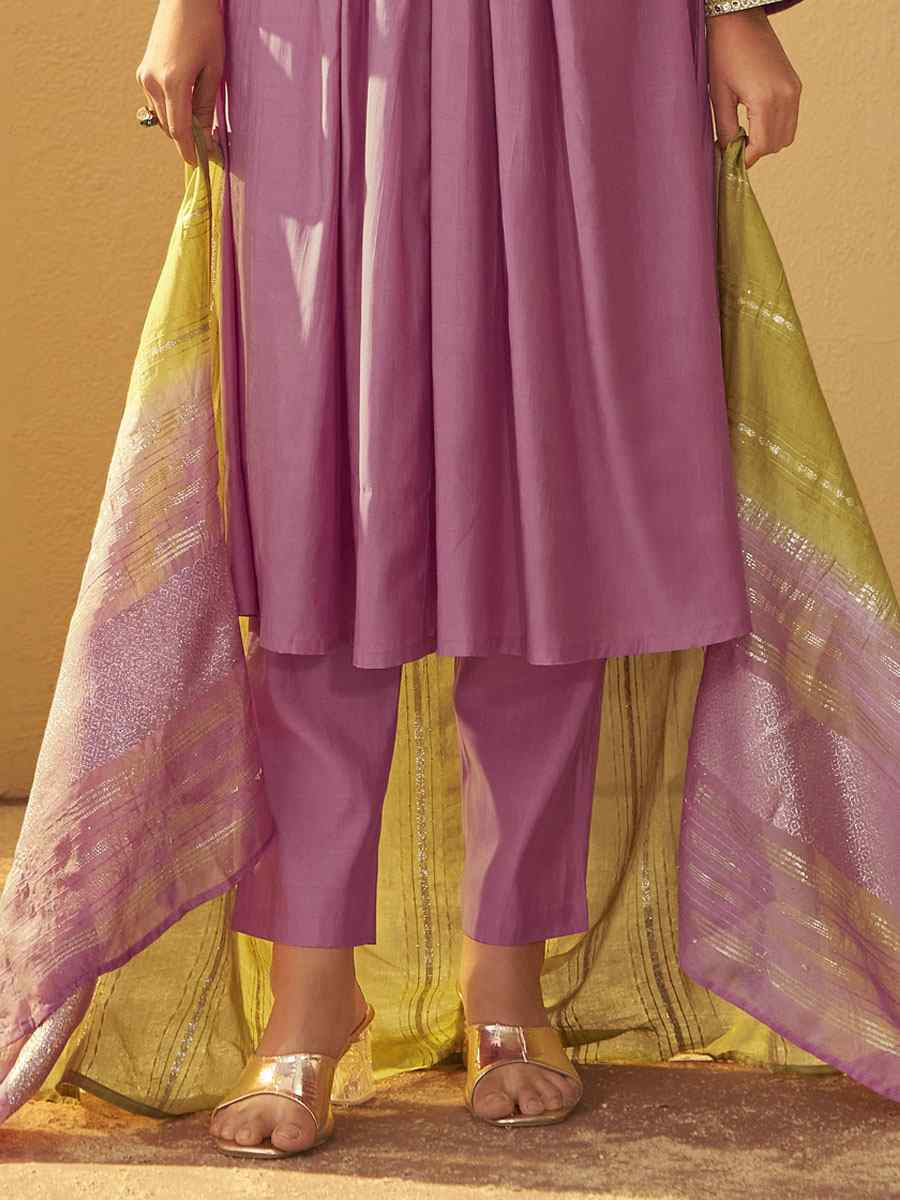 Light Pink Roman Silk Embroidery Party Festival Casual Ready Pant Salwar Kameez
