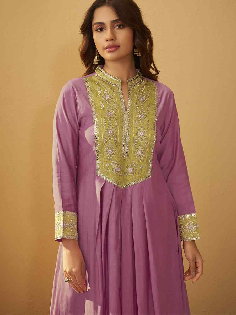 Light Pink Roman Silk Embroidery Party Festival Casual Ready Pant Salwar Kameez