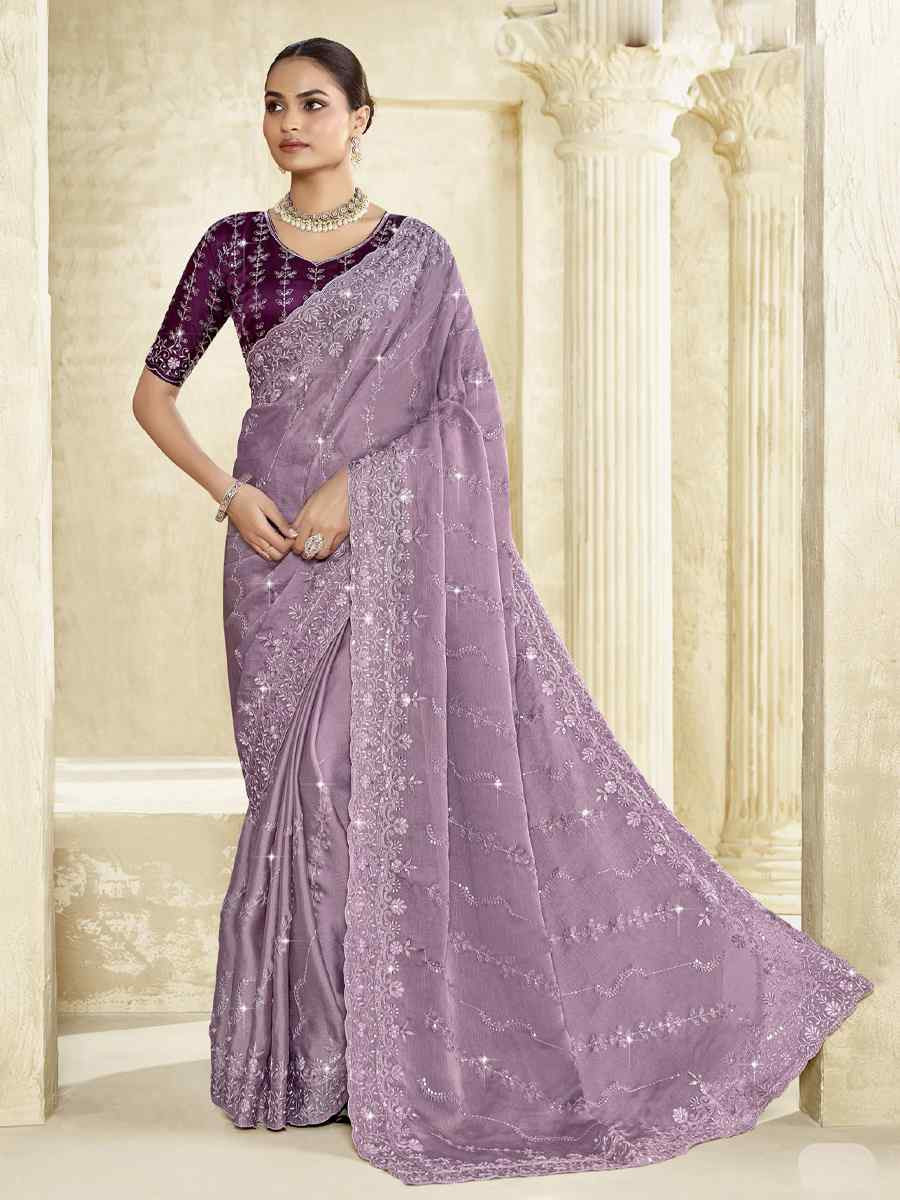 Light Pink Silk Embroidery Traditional Bridal Reception Festival Wedding Fancy Heavy Border Saree