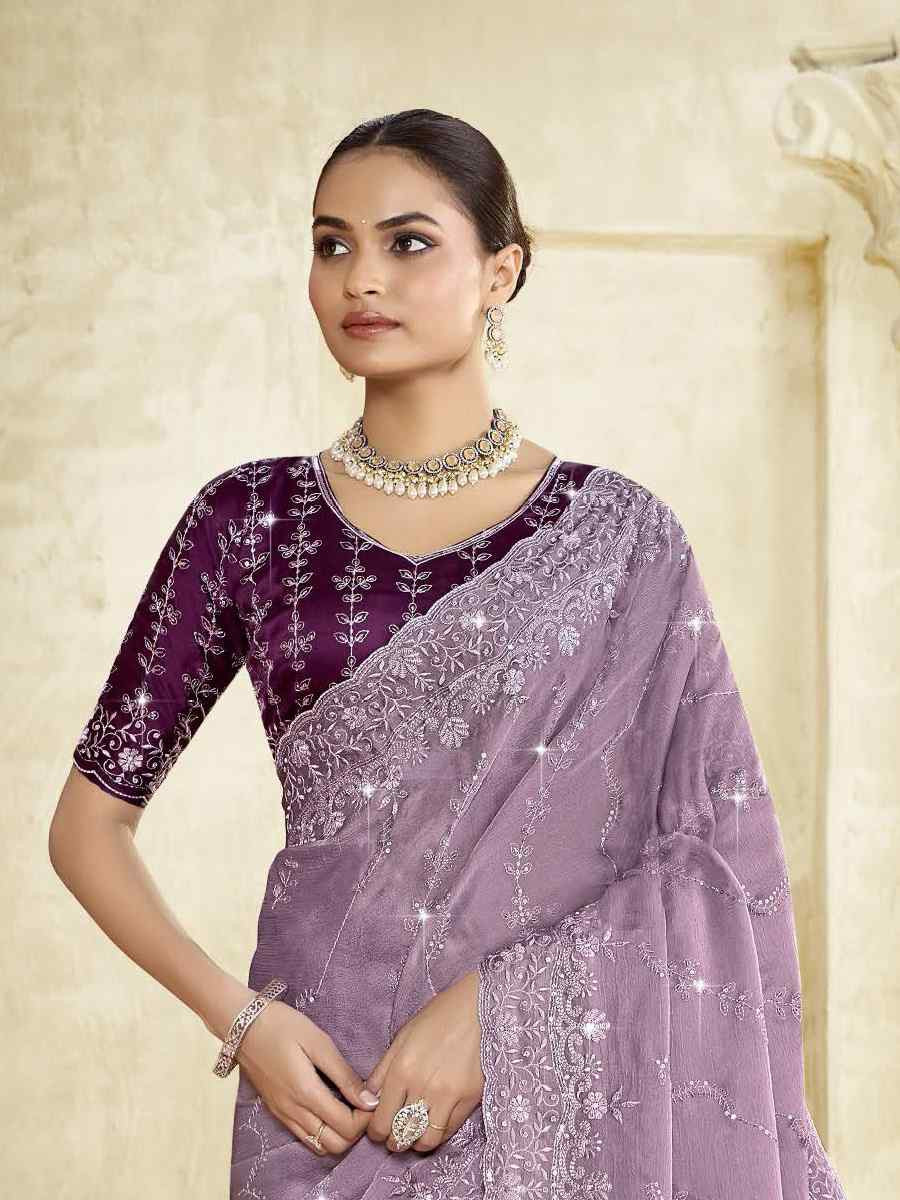 Light Pink Silk Embroidery Traditional Bridal Reception Festival Wedding Fancy Heavy Border Saree