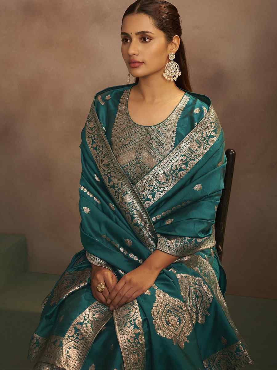 Lilac Art Silk Embroidery Party Festival Casual Ready Pant Salwar Kameez