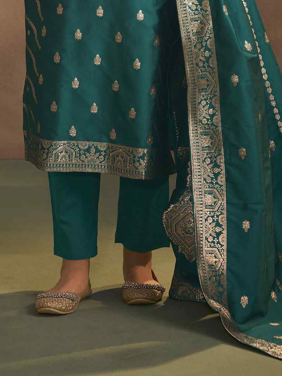 Lilac Art Silk Embroidery Party Festival Casual Ready Pant Salwar Kameez