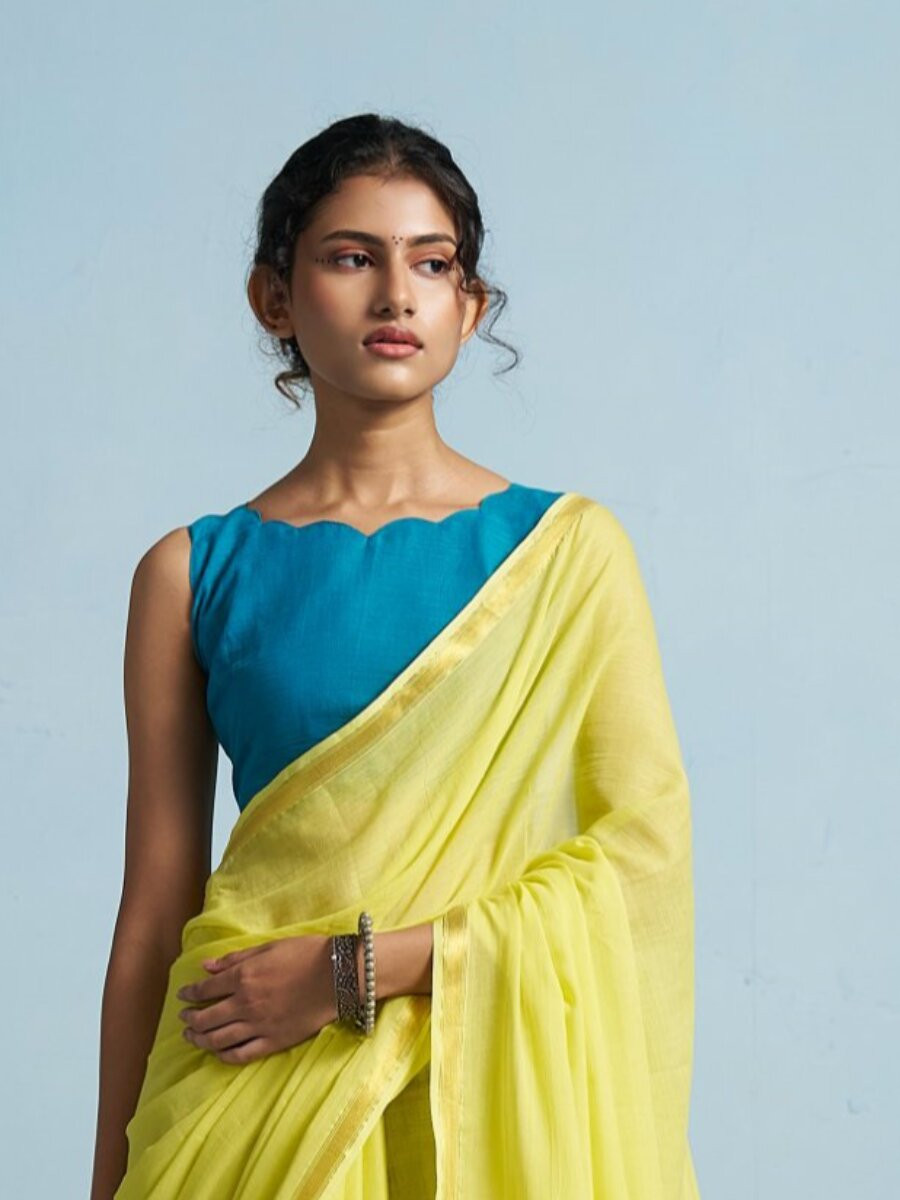 Lime Green Viscose Plain Casual Party Festival Wedding Fancy Classic Style Sarees