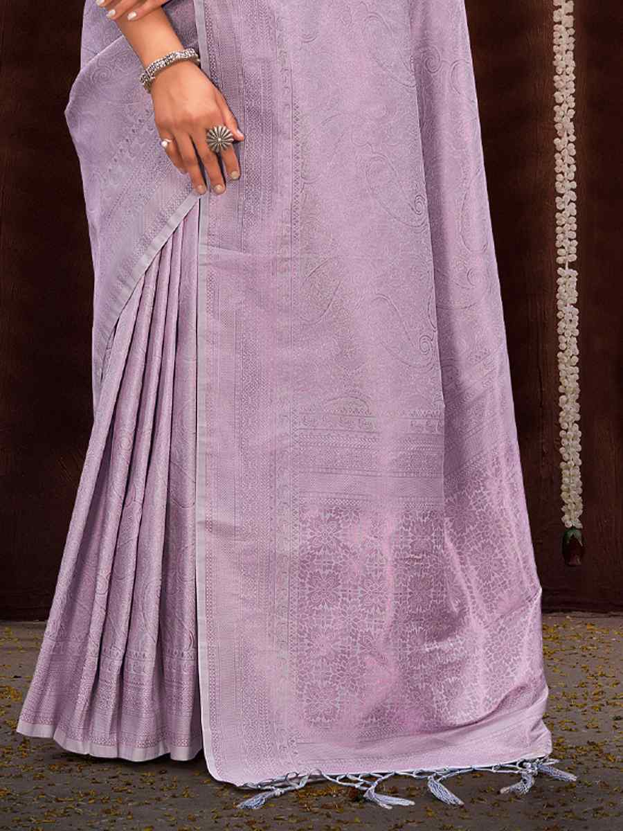 Lovender Kanjivaram Silk Printed Wedding Festival Classic Style Saree