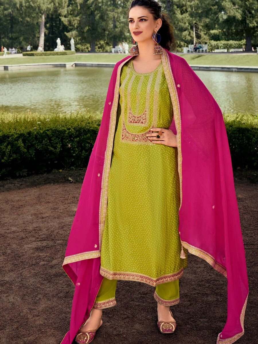 Mahendi Bambarg Russian Silk Embroidery Digital Printed Wedding Party Festival Casual Pant Salwar Kameez