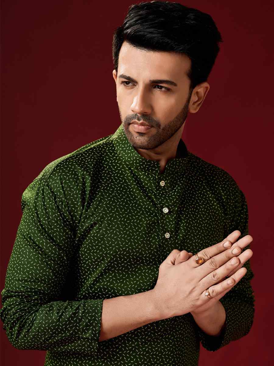 Mahendi Cotton Printed Festival Kurta