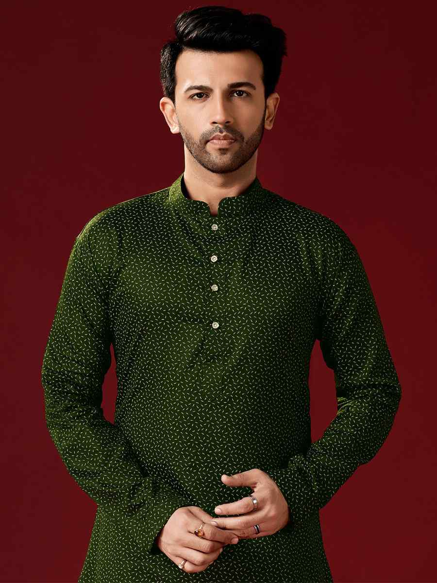 Mahendi Cotton Printed Festival Kurta
