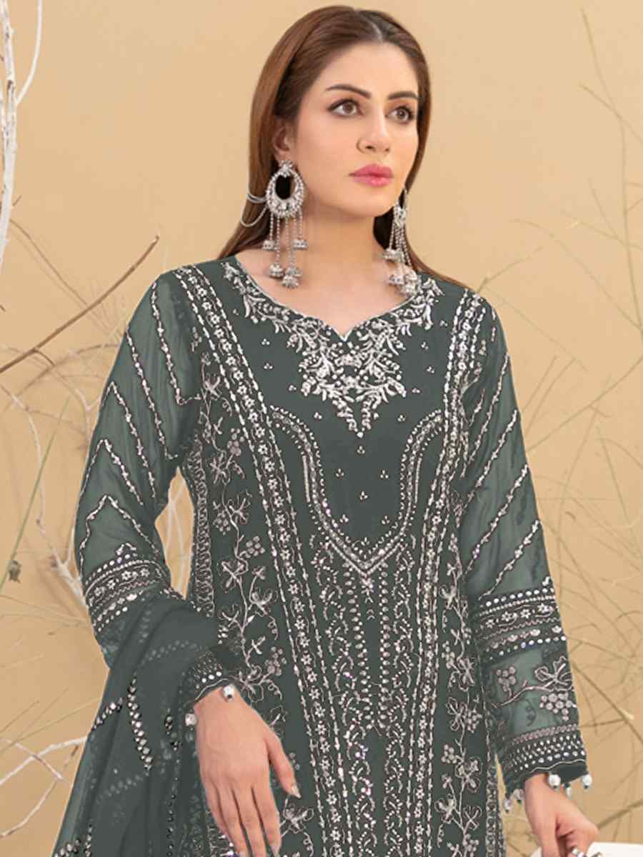 Mahendi Georgette Embroidered Festival Casual Pant Salwar Kameez