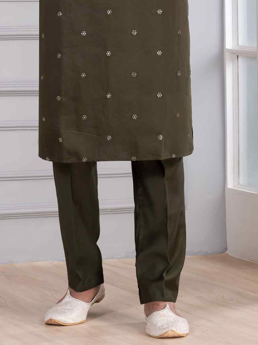 Mahendi Glame Cotton Embroidery Festival Wedding Party Mens Kurta