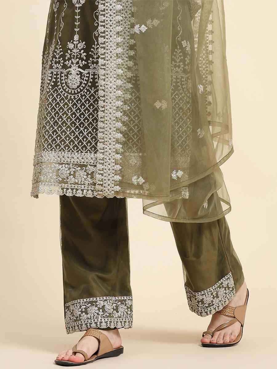 Mahendi Net Embroidered Festival Mehendi Pant Salwar Kameez