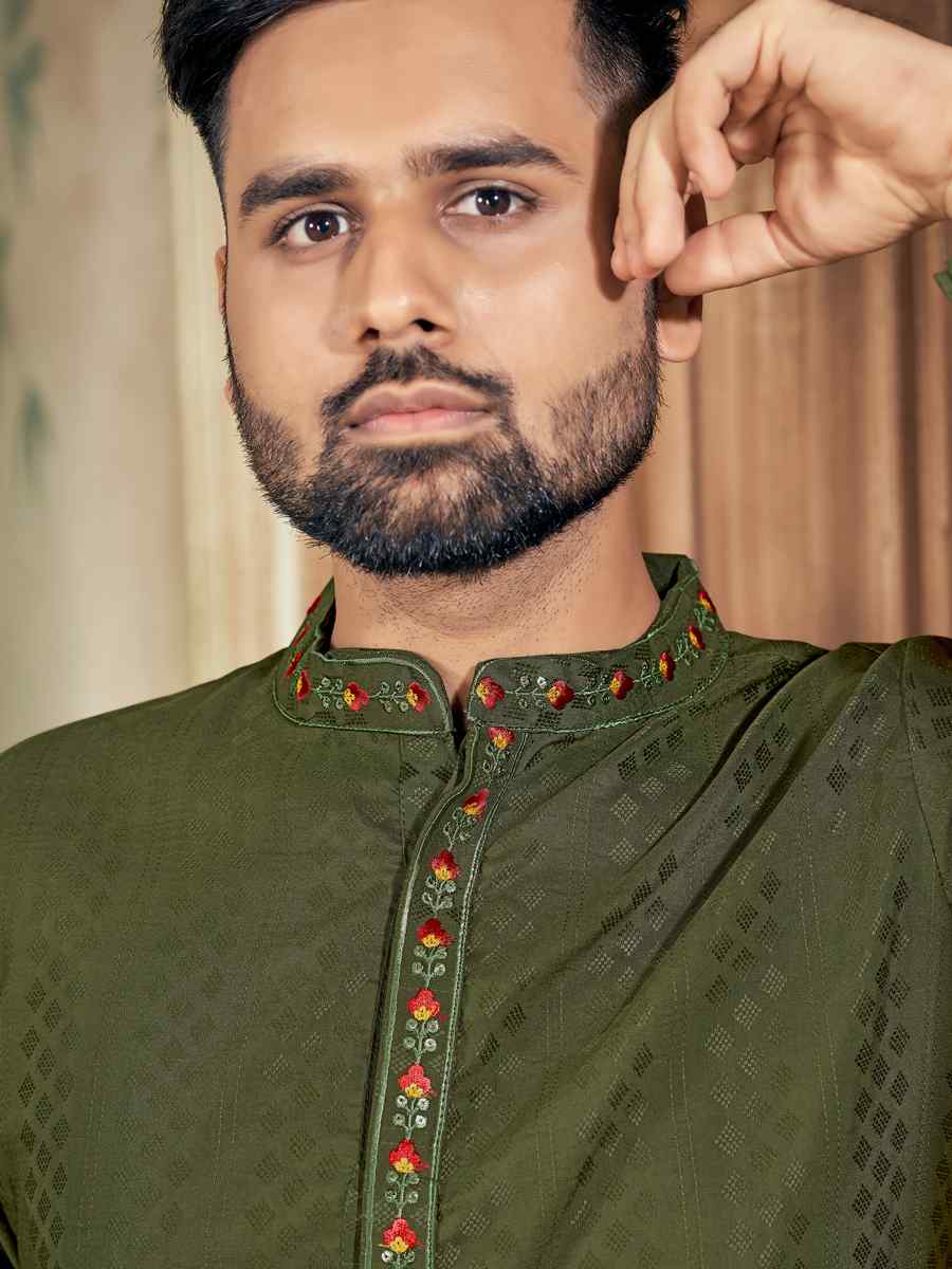 Mahendi Pure Viscose Embroidered Festival Casual Kurta