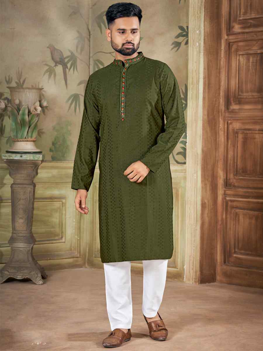 Mahendi Pure Viscose Embroidered Festival Casual Kurta