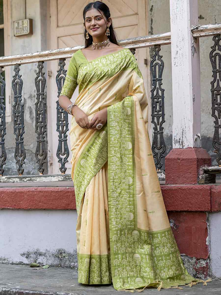 Mahendi Raw Silk Handwoven Casual Festival Classic Style Saree