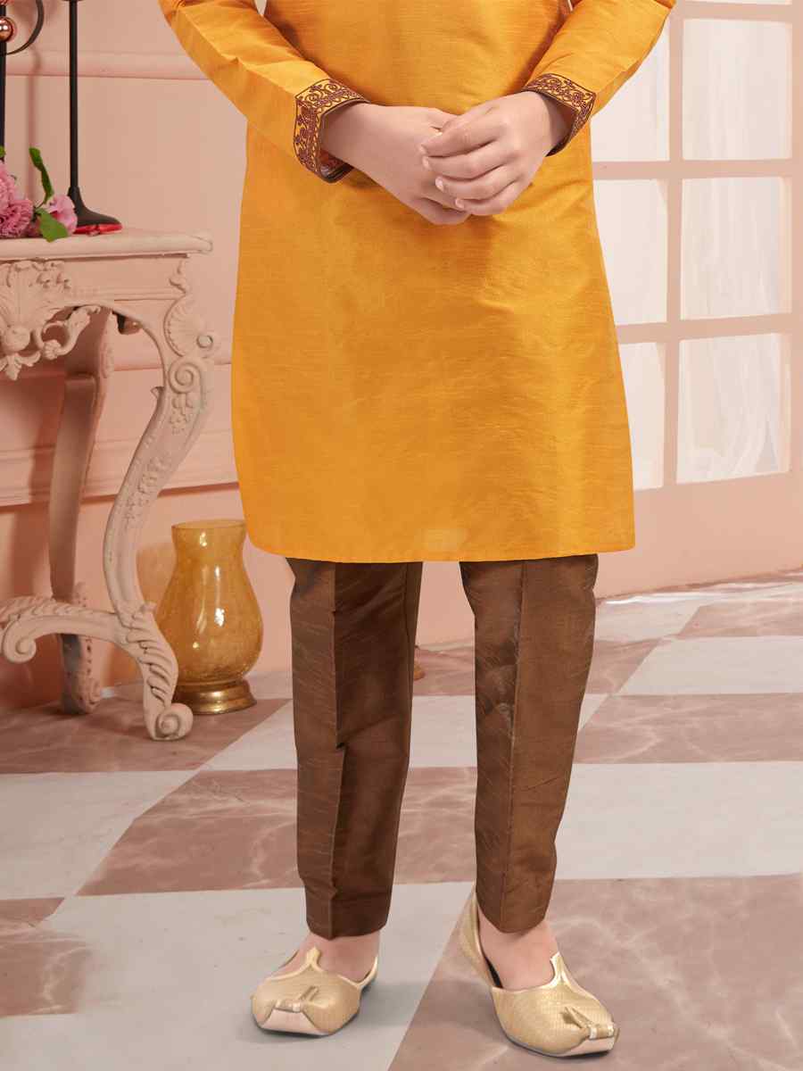 Mango Art Silk Zardosi Festival Kurta Pyjama Boys Wear