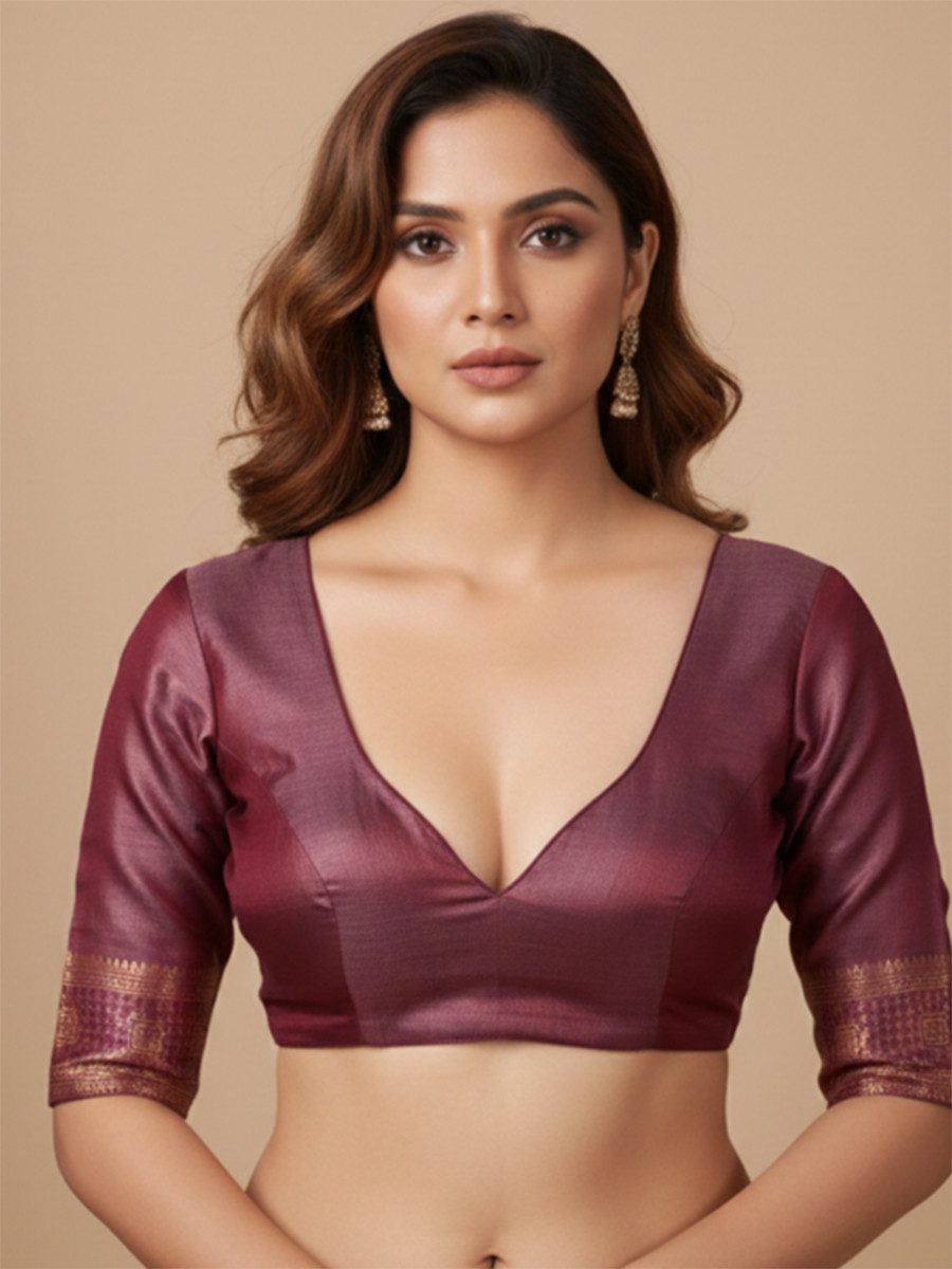 Maroon Banarasi Silk Jacquard Wedding Reception Party Festival Casual Heavy Border Sarees