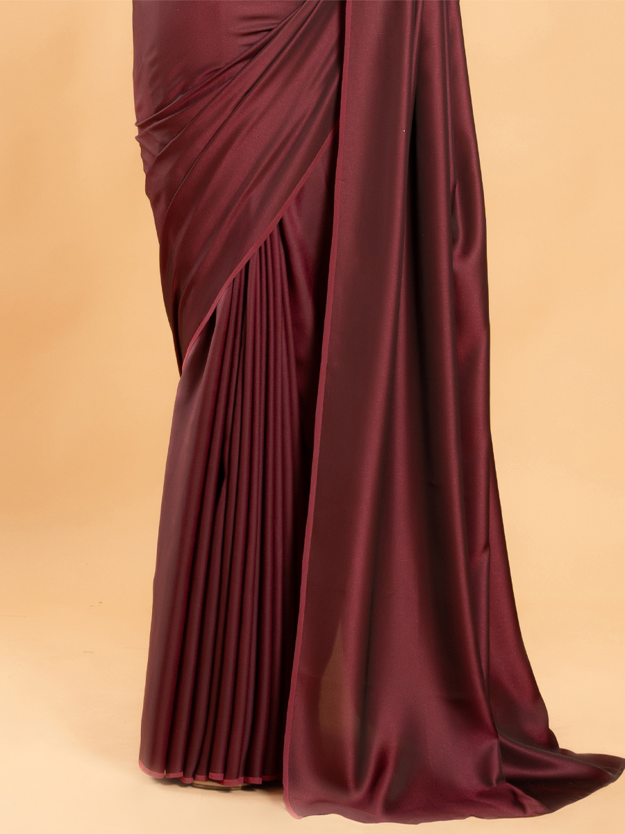 Maroon Burfi Silk Sequins Casual Festival Classic Style Saree