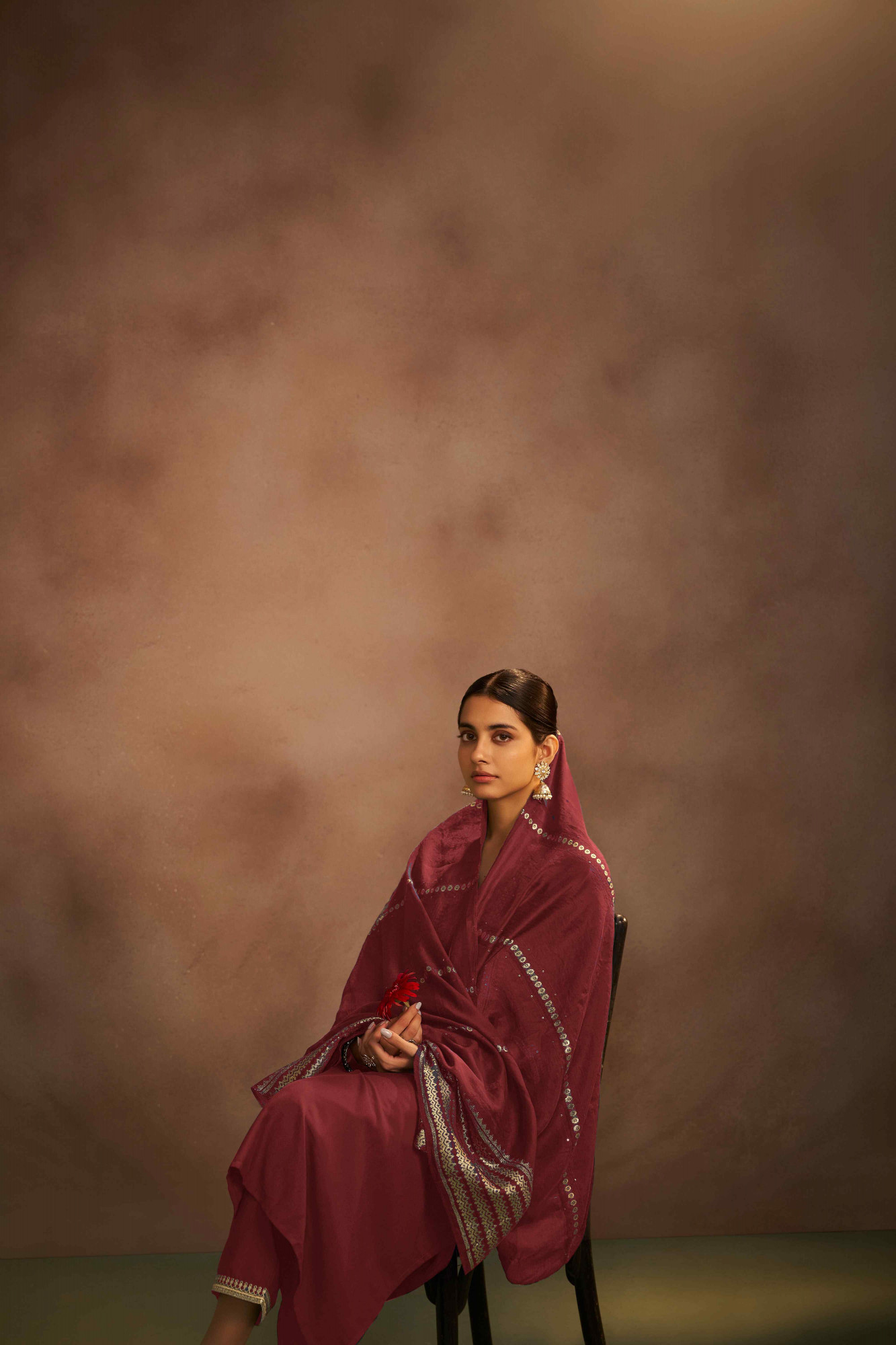 Maroon Chinon Embroidery Party Wedding Festival Casual Ready Pant Salwar Kameez