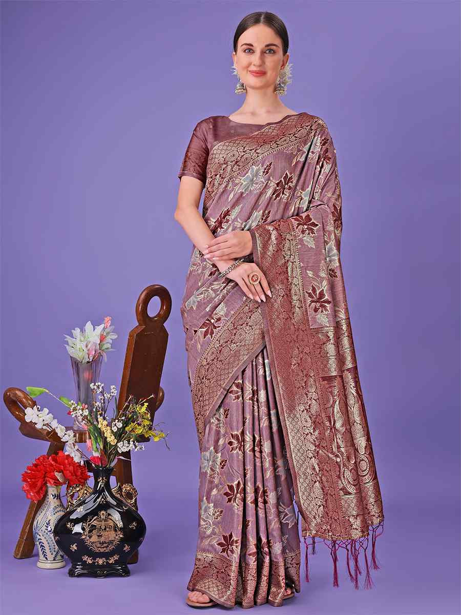 Maroon Cotton Handwoven Festival Wedding Fancy Heavy Border Saree