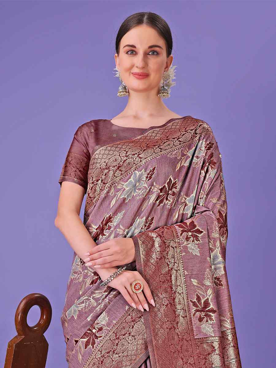 Maroon Cotton Handwoven Festival Wedding Fancy Heavy Border Saree
