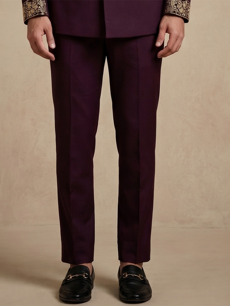 Maroon Doniar Satin Embroidery Wedding Party Festival Casual Groom Ready jodhpuri suit