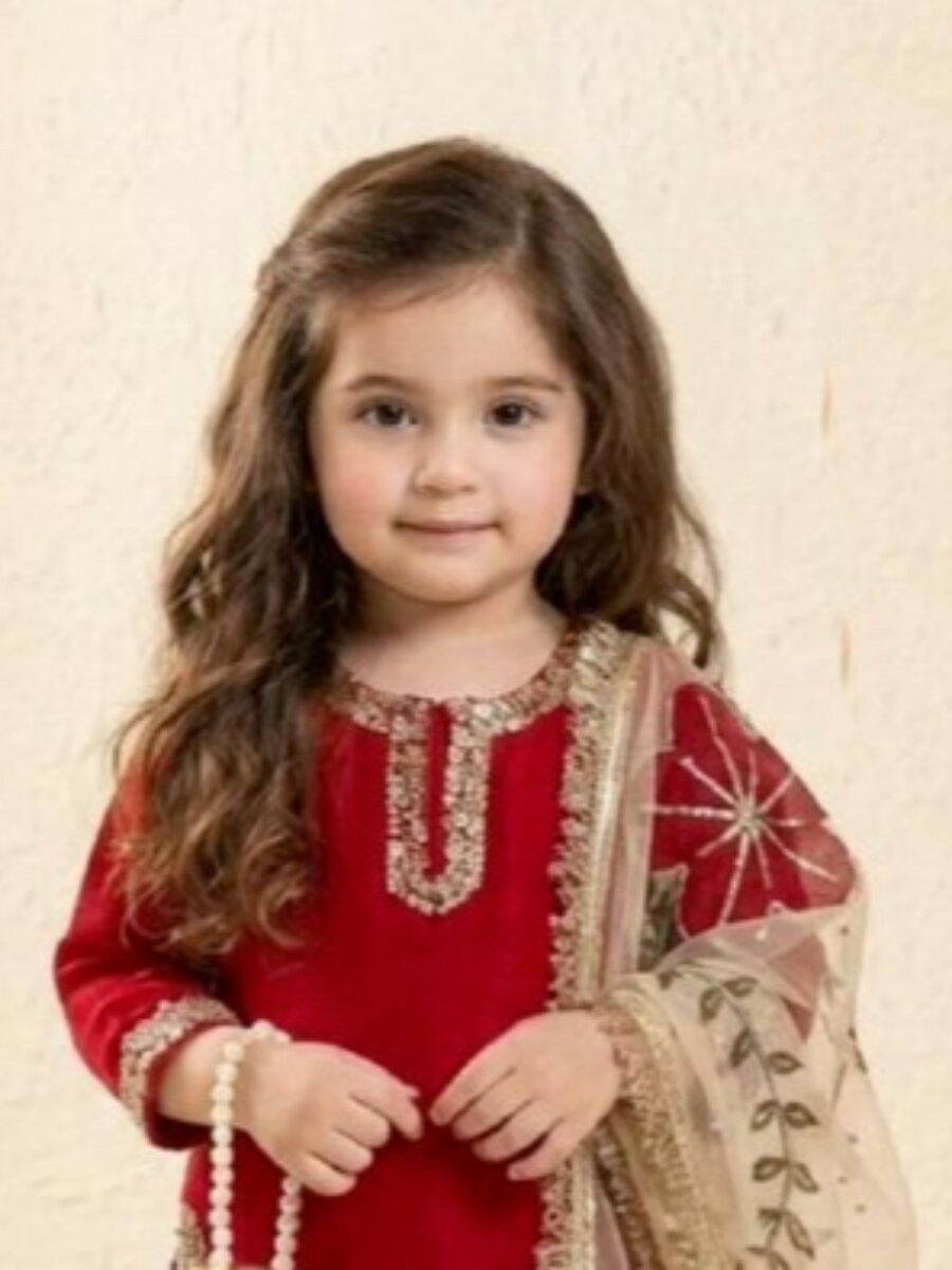 Maroon Fendi Silk Embroidered Sequins Wedding Party Festival Ready Kurta Sharara Girls Wear