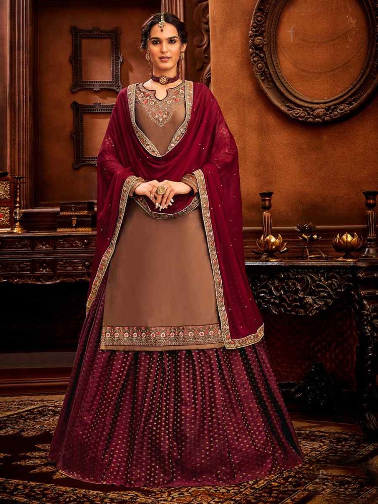 Multicolor Premium Silk Kurti Style Lehenga Suits : r/Dresses